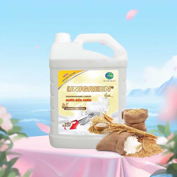 Nước rửa chén Uni Green 3600ml - Hương sữa gạo