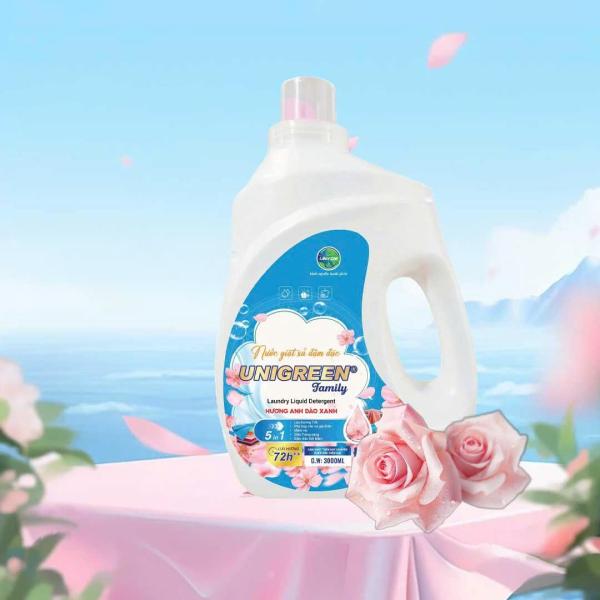Nước giặt xả UniGreen Family - Hương anh đào xanh (3 kg)
