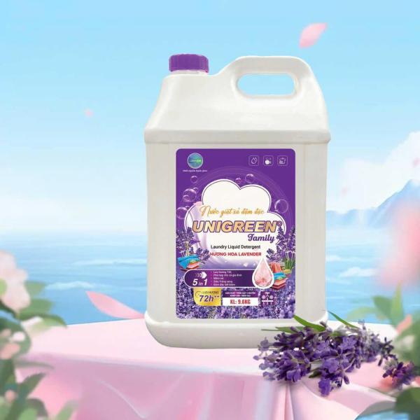 Nước giặt xả cao cấp UniGreen Family - Hương Lavender (9,6 kg)